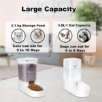 Marchul Dog Feeder, Gravity Cat Feeder and Water Dispenser Set, Automatic Pet Food Bowl and Waterer Large Capacity for Small Medium Pets Puppy Kitten Rabbit, 1 Gallon - Image 3