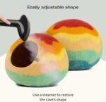 MEOWFIA Premium Felt Cat Bed Cave - Handmade 100% Merino Wool Hideaway House for Cats and Kittens (Large, Tucson Sunset) - Image 6