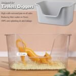 Vealind Open Top Cat Litter Tray with High Sides and Low Entry Cat Litter Box, 100% Leak Proof Anti Splash Pet Litter Box Cat Potty - Image 3