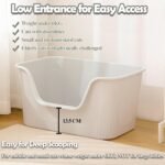 Vealind Open Top Cat Litter Tray with High Sides and Low Entry Cat Litter Box, 100% Leak Proof Anti Splash Pet Litter Box Cat Potty - Image 4