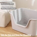 Vealind Open Top Cat Litter Tray with High Sides and Low Entry Cat Litter Box, 100% Leak Proof Anti Splash Pet Litter Box Cat Potty - Image 5