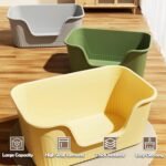 Vealind Open Top Cat Litter Tray with High Sides and Low Entry Cat Litter Box, 100% Leak Proof Anti Splash Pet Litter Box Cat Potty - Image 7