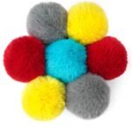 Chiwava 24PCS 1.8" Catnip Furry Cat Toys Ball Soft Pom Pom Balls Kitten Chase Quiet Play Assorted Color - Image 5
