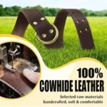 QRDA Brown Leather Dog Collar with Durable Brass Hardware Buckle and D Ring Adjustable Pet Collar for Small/Medium Dogs - Image 4