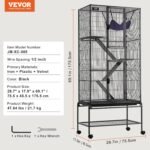VEVOR 69" Rolling Metal Ferret Cage, Large 4-Tier Critter Nation Cage, Small Animal Cage with Ramps & Tray, Easy to Set up for Pet Rats, Hamster, Guinea Pig, Chinchilla, Squirrel, Hedgehogs, Bunny - Image 8