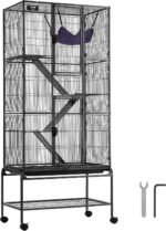 VEVOR 69" Rolling Metal Ferret Cage, Large 4-Tier Critter Nation Cage, Small Animal Cage with Ramps & Tray, Easy to Set up for Pet Rats, Hamster, Guinea Pig, Chinchilla, Squirrel, Hedgehogs, Bunny - Image 10