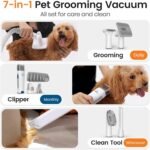 oneisall Dog Grooming Kit, Dog Grooming Clippers, Professional Pet Grooming Vacuum with 7 Pet Grooming Tools for Shedding Thick & Thin Dogs Cats Pet Hair - Image 3