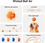 Cheerble Smart Interactive Dog Toy Ball, Wicked Ball AIR, Automatic Moving, Bouncing and Rotating Ball, 3 Modes, E-TPU Material, IPX7 Waterproof, Active Rolling Ball for Medium to Large Dogs (Orange) - Image 3