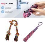 2 Pcs Dog Rope Toys for Small/Medium Dogs,Dog Toys Set for Aggressive Chewers,Interactive Teething Chew Tug Toy,War Rope Dog Toy,Interactive Dog Rope Toy for Teeth Cleaning - Image 6