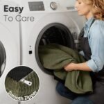 FUKUMARU Dog Couch Bed, Corduroy Cozy Cat Bed for Indoor Cats with Washable Cover, 28in Waterproof Orthopedic Dog Beds Sofa for Small Dogs and Large Cats, Cute Warm Cotton Pet Sofa, Green - Image 6