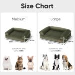 FUKUMARU Dog Couch Bed, Corduroy Cozy Cat Bed for Indoor Cats with Washable Cover, 28in Waterproof Orthopedic Dog Beds Sofa for Small Dogs and Large Cats, Cute Warm Cotton Pet Sofa, Green - Image 7