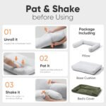 FUKUMARU Dog Couch Bed, Corduroy Cozy Cat Bed for Indoor Cats with Washable Cover, 28in Waterproof Orthopedic Dog Beds Sofa for Small Dogs and Large Cats, Cute Warm Cotton Pet Sofa, Green - Image 9