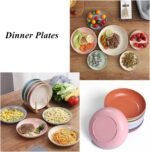 WANBY Lightweight Wheat Straw Cereal Plates Unbreakable Dinner Dishes Plates Set Dishwasher & Microwave Safe (Plates 10 Pack 5.6') - Image 4