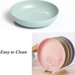 WANBY Lightweight Wheat Straw Cereal Plates Unbreakable Dinner Dishes Plates Set Dishwasher & Microwave Safe (Plates 10 Pack 5.6') - Image 6