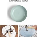 WANBY Lightweight Wheat Straw Cereal Plates Unbreakable Dinner Dishes Plates Set Dishwasher & Microwave Safe (Plates 10 Pack 5.6') - Image 8
