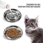 Cat Bowls Food Dishes for Indoor Cats Stainless Steel Cats Shallow Whisker Friendly Cat Food Water Dishes Bowls Whisker Fatigue Relief Dishwasher Safe 2Pcs - Image 4