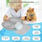 Replacement Mat & Bowl Set for Automatic Microchip Pet Feeder & Connect, 1 Split Bowl, 1 Single Bowl and 1 Mat, Keep Food Fresh, Protect Cat Feeder, Easy to Clean(Grey) - Image 6