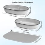 Replacement Mat & Bowl Set for Automatic Microchip Pet Feeder & Connect, 1 Split Bowl, 1 Single Bowl and 1 Mat, Keep Food Fresh, Protect Cat Feeder, Easy to Clean(Grey) - Image 7