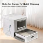 Marchul Enclosed Stainless Steel Cat Litter Box with Lid & Drawer Design, XL Extra Large for Indoor Cats, Metal Covered Cat Litter Box, Baffles for Anti-Leakag, with Litter Scoop & Litter Mat - Image 5