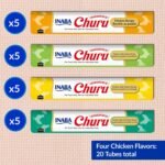 INABA Churu Cat Treats, Grain-Free, Lickable, Squeezable Creamy Purée Cat Treat/Topper with Vitamin E & Taurine, 0.5 Ounces Each Tube, 20 Tubes, Chicken Variety Box - Image 5
