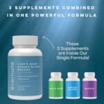 ALL-IN-ONE Lion's Mane 1,600 mg, Ginkgo Biloba 5,500 mg, Bacopa Monnieri 3,600 mg Bundle – Nootropic for Memory, Focus, and Brain Health – 2 Capsules Per Serving, Vegan, Made in Canada, - Image 3