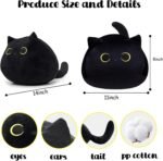 Black Cat Plush Cute Pillow Toy Soft Stuffed Animal Toys 3D Black Cat Plushies Pillow Gift for Boys Girls Plush Doll for Home Room Office Decoration (Cat) - Image 3