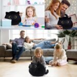 Black Cat Plush Cute Pillow Toy Soft Stuffed Animal Toys 3D Black Cat Plushies Pillow Gift for Boys Girls Plush Doll for Home Room Office Decoration (Cat) - Image 7