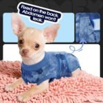 FUAMEY Recovery Suit for Dogs After Surgery,Soft Breathable Dog Bodysuit E-Collar & Cone Alternative Surgical Suit,Male Female Dog Neuter Spay Suits Anti Licking Wounds Onesie Blue Tie Dye M - Image 9