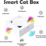 Interactive Cat Toys -Migibox for Indoor Bored Cats, Automatic Pop Out Feathers from 7 Holes Randomly, Motion Activated, USB Rechargeable (Purple Skin) - Image 3