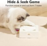 Interactive Cat Toys -Migibox for Indoor Bored Cats, Automatic Pop Out Feathers from 7 Holes Randomly, Motion Activated, USB Rechargeable (Purple Skin) - Image 4