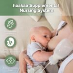 haakaa Supplemental Feeding Tube & Pouch Set, Baby Supplemental Nursing System, SNS Breastfeeding System, Food Grade Silicone, New Upgraded Design with Dual Tube Flow Control - Image 3