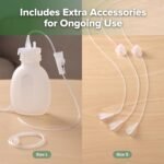 haakaa Supplemental Feeding Tube & Pouch Set, Baby Supplemental Nursing System, SNS Breastfeeding System, Food Grade Silicone, New Upgraded Design with Dual Tube Flow Control - Image 6