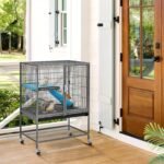 Yaheetech Metal Rolling Critter Nation Cage for Adult Rats/Ferrets/Chinchillas/Guinea Pigs Small Animal Cage w/Removable Ramp & Platform Black - Image 3