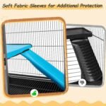 Yaheetech Metal Rolling Critter Nation Cage for Adult Rats/Ferrets/Chinchillas/Guinea Pigs Small Animal Cage w/Removable Ramp & Platform Black - Image 8