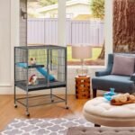 Yaheetech Metal Rolling Critter Nation Cage for Adult Rats/Ferrets/Chinchillas/Guinea Pigs Small Animal Cage w/Removable Ramp & Platform Black - Image 10