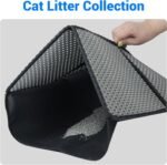 CATLINK Cat Litter Mat Double Layer for Automatic Cat Litter Box, Easy to Clean Kitty Litter Mats for Floor, Scatter Control, Black - Image 6