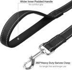 FunTags 6FT Reflective Dog Leash with Soft Padded Handle for Training,Walking Lead for Large & Medium Dog,1 Inch Wide,Black - Image 4