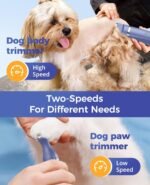 oneisall 4-in-1 Cordless Dog Grooming Kit with 2-Speed Clippers, Low Noise Paw Trimmer & Rechargeable Quiet Nail Grinder for Dogs and Cats （Blue） - Image 7
