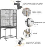Yaheetech 54-inch Wrought Iron Standing Large Parrot Parakeet Flight Bird Cage for Small Parrot Cockatiel Sun Parakeet Green Cheek Conure Lovebird Budgie Finch Canary Bird Cage with Stand - Image 7
