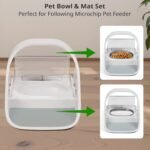 Stainless Steel Bowl and Mat Set for Automatic Microchip Cat Pet Feeder, Sealing Ring Design for Keeping Food Fresh and Reducing Odor, SUS 304, Easy to Clean, 2+1 Set - Image 3