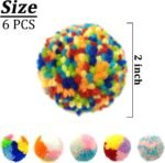 Andiker 6 Pieces Cat Toys Ball, Soft Kitten Assorted Color Pompom Balls for Cat Indoor Interactive Chasing Toys - Image 3