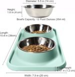 Cat Food Bowls, Cat Bowls Non-Skid and Non-Spill Silicone Pads with PP Stand, Removable Stainless Steel Food and Water Dishes for Cats, Small Size Dogs - Image 6