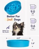 LE TAUCI Ceramic Slow Feeder Dog Bowls Small Breed, 0.6 Cups Dog Food Dish for Fast Eaters, Puzzle Bowl for Small Dogs and Cats,Vortex Blue - Image 6