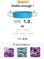 LE TAUCI Ceramic Slow Feeder Dog Bowls Small Breed, 0.6 Cups Dog Food Dish for Fast Eaters, Puzzle Bowl for Small Dogs and Cats,Vortex Blue - Image 8