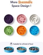 LE TAUCI Ceramic Slow Feeder Dog Bowls Small Breed, 0.6 Cups Dog Food Dish for Fast Eaters, Puzzle Bowl for Small Dogs and Cats,Vortex Blue - Image 9