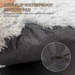 Cat Bed Round Fluffy Hooded Cat Bed Cave, Anti-Anxiety Cave Bed with Hooded Blanket, Cozy Cuddler Luxury Puppy Pet Bed, Anti-Slip Bottom and Machine Washable (Grey, Medium) - Image 5