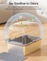 Meowant Stainless Steel Cat Litter Box 2Pcs, Extra Large 3-in-1 Enclosed/Open Top Metal Litter Box with Lid, Odorless Cat Litter Pan with High Sides - Image 6