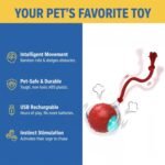 Interactive Ball Dog&Cat Toy, 2025 New Interactive Pet Toys, Smart 360° Rolling Rechargeable Dog Cats Ball, Pet Gifts for Dogs and Cats (Red) - Image 3
