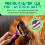Maxpower Planet Pet Grooming Brush - Double Sided Shedding, Dematting - Undercoat Rake for Dogs - Dog Grooming Brush - Deshedding Brush for Dogs - Dog Brush, Cat Brush, Reduce Shedding by 95%, Pink - Image 4