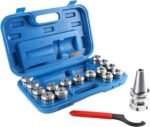 Accusize Industrial Tools Cat40 Shank and 15 Pc Er40 Collet Set with Wrench in Fitted Strong Box, 1/8 to 1 inch, Ct40-Er40 - Image 3